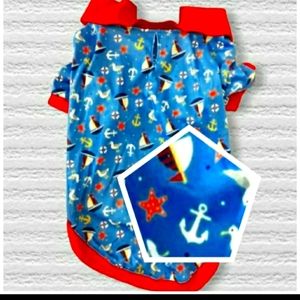 Dog nautical sz Large pet polo shirt Nwtgs blue Red multi color